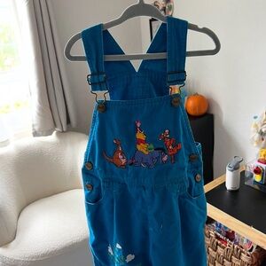 Blue Kids Overalls with Cartoon Print